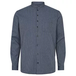 Chemise manche longue Mao lignée bleu de 3XL à 8XL-8XL