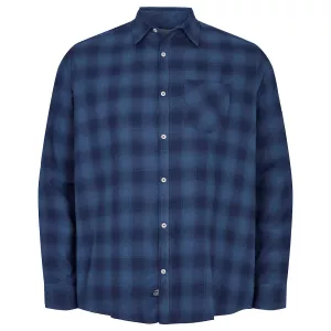 Chemise manche longue col libre carreaux bleu  de 3XL à 8XL