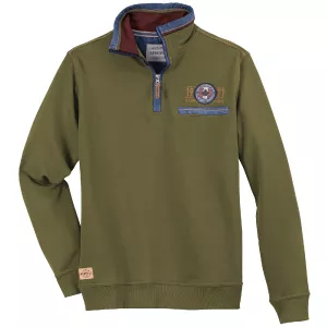 Sweat Col zippé vert olive de 3XL à 10XL yukon canada