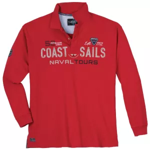 Polo piqué Coast Sails rouge hibiscus
