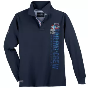 Polo manche longue bleu nuit de 3XL à 10XL - Sailing Crew