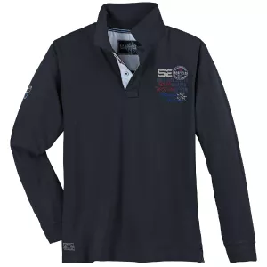 Polo manche longue bleu nuit de 3XL à 10XL - Offshore Sailing