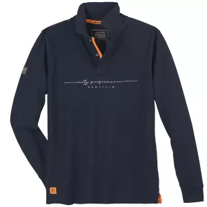 Polo manche longue bleu nuit de 3XL à 10XL - City performance