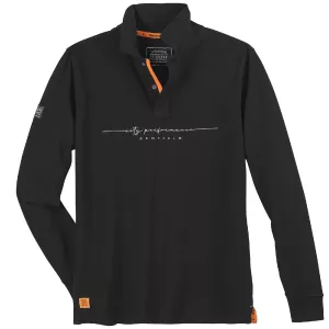 Polo manche longue noire de 3XL à 10XL - City performance