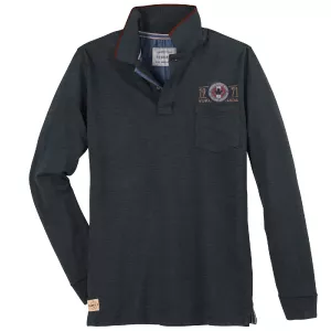 Polo manche longue gris anthracite de 3XL à 10XL - Rocky Mountains