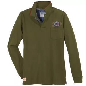 Polo manche longue vert olive de 3XL à 10XL - Rocky Mountains