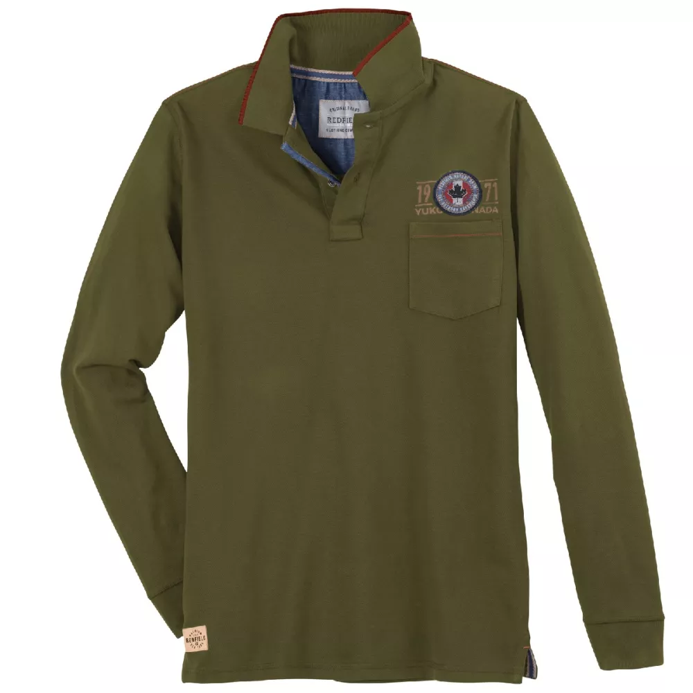 Polo manche longue vert olive de 3XL à 10XL - Rocky Mountains-6XL