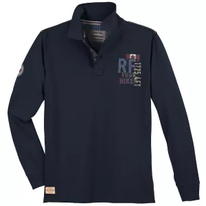 Polo manche longue bleu nuit de 3XL à 10XL - The Rockies