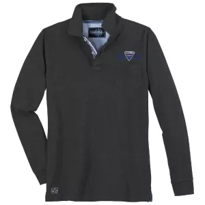 Polo manche longue gris anthracite de 3XL à 10XL-8XL