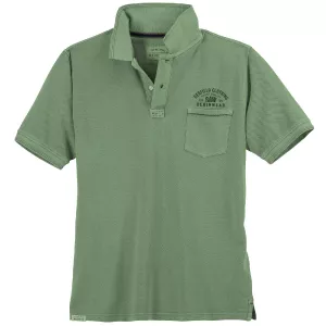 Polo manche courte vintage vert sauge de 3XL à 8XL - Raw Denimwear