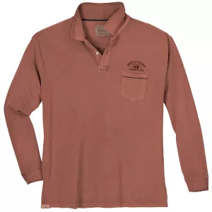 Polo manche longue vintage bois de rose de 3XL à 8XL - Raw Denimwear