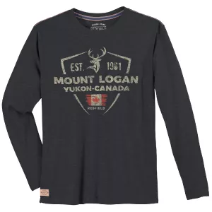 T-shirt long Mount Logan vintage gris anthracite