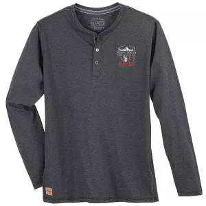 T-shirt granddad manche longue Mélange de gris foncé de 3XL à 10XL - Mount Logan