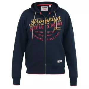 Sweat zippé Brooklyn D555 bleu marine-7XL