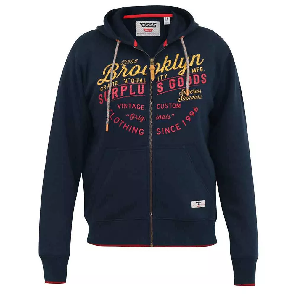 Sweat Zippé à capuche bleu marine de 3XL à 10XL - Brooklyn-5XL