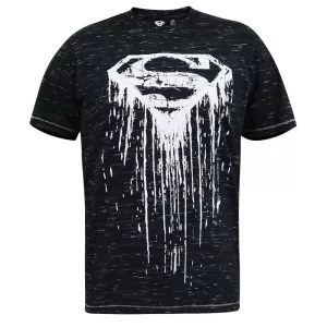 T-shirt D555 Superman graphique Mélange de noir-3XL
