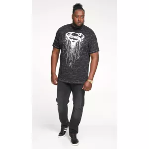 T-shirt D555 Superman graphique Mélange de noir-3XL