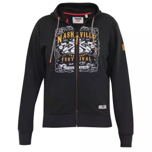 Pull cardigan Zippé à capuche  noir délavé de 3XL à 8XL - Nashville