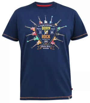 T-shirt bleu marine Français manche courte 4XL à 10XL - Born To Rock