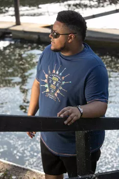 T-shirt bleu marine Français manche courte 4XL à 10XL - Born To Rock-6XL