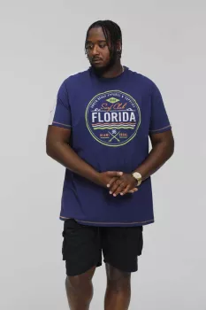 T-shirt imprimé Florida bleu royal-4XL