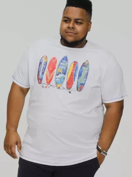 T-shirt blanc manche courte 3XL à 6XL - Maui-3XL