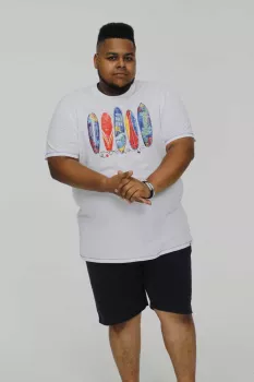 T-shirt blanc manche courte 3XL à 6XL - Maui-5XL