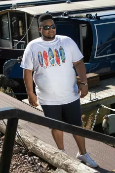 T-shirt blanc manche courte 3XL à 6XL - Maui-5XL