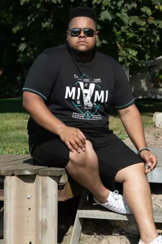 T-shirt noir manche courte 5XL et  6XL - Miami-6XL