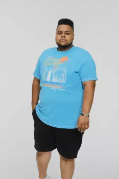 T-shirt turquoise manche courte 3XL à 6XL -  Surfers Paradise-6XL