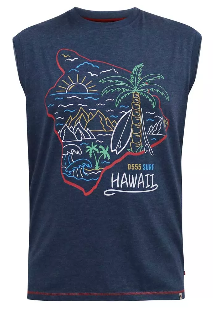 T-shirt Mélange de bleu Denim sans manche 3XL à 8XL -  Surfers Paradise-5XL