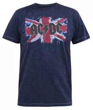 T-shirt AC/DC Mélange de bleu marine imprimé rock