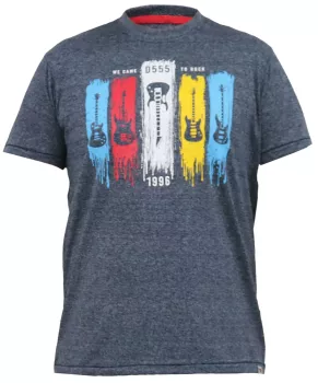 T-shirt COLBACK guitare Mélange de bleu marine