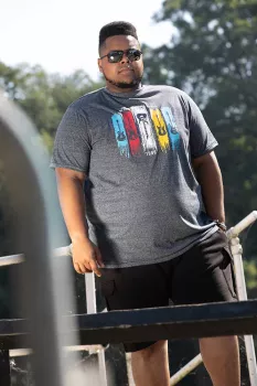 T-shirt Mélange de bleu marine sans manche 3XL à 6XL - COLBACK-5XL