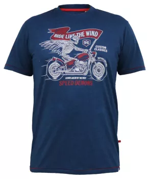 T-shirt bleu marine sans manche 3XL à 8XL imprimé Skeleton Biker-5XL