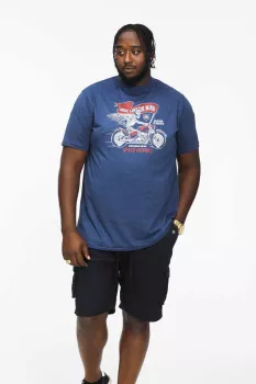 T-shirt bleu marine sans manche 3XL à 8XL imprimé Skeleton Biker-5XL