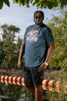 T-shirt bleu marine sans manche 3XL à 8XL imprimé Skeleton Biker-5XL