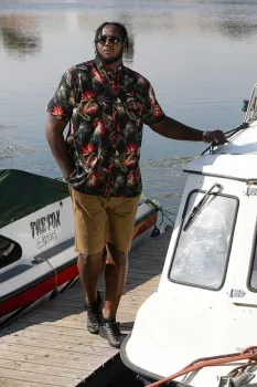 Chemise hawaïenne noire manche courte de 3XL à 8XL - LENNOX-4XL