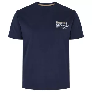 North 56°4 T-shirt manche courte bleu marine 2XL à 10XL - Nordic Riviera