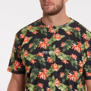 T-shirt North 56°4 hibiscus noir fleur hibiscus-3XL