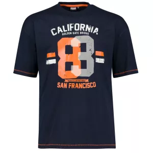 Tshirt Grande Taille bleu marine motif Golden Gate
