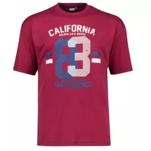 Tshirt Grande Taille bordeaux motif Golden Gate-3XL