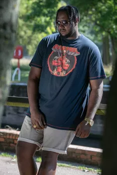 T-shirt Deadpool bleu nuit manche courte 3XL à 6XL - Wade-4XL