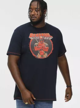 T-shirt D555 Deadpool héroïque bleu nuit-4XL