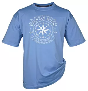 T-shirt bleu azur manche courte 2XL à 10XL - European Waters