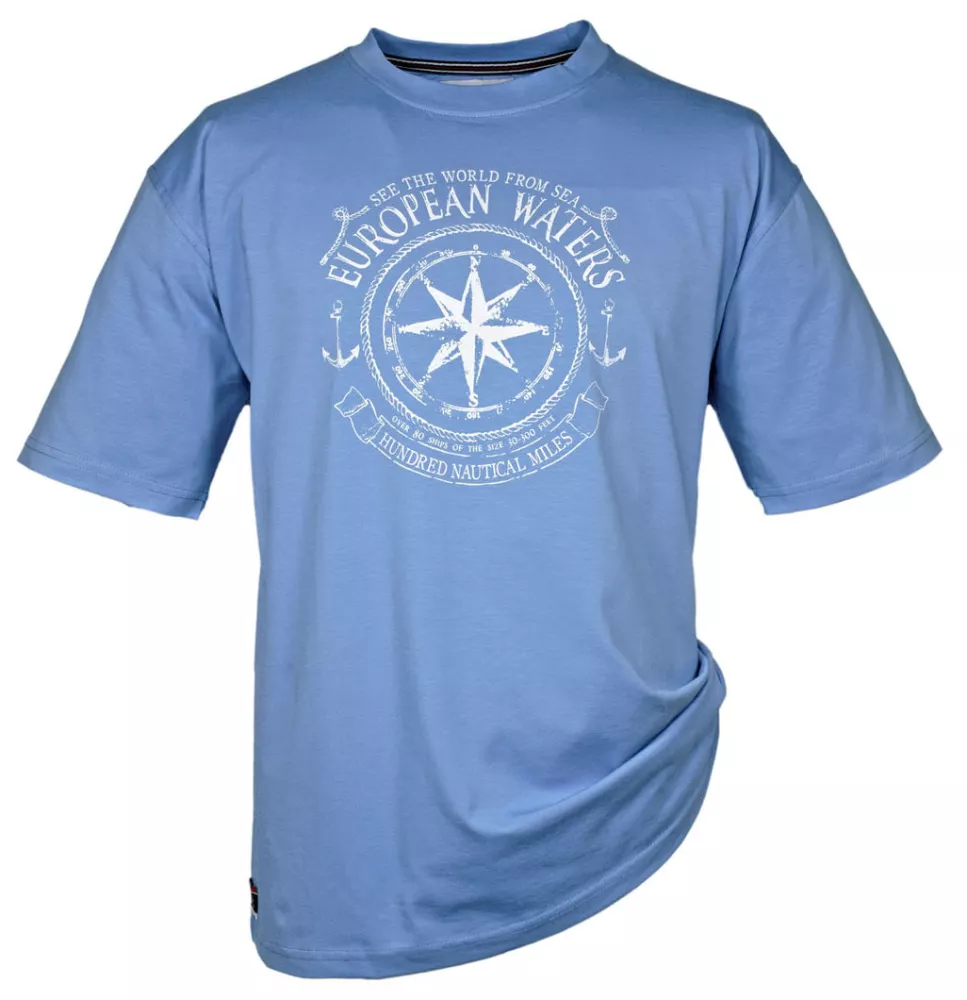 T-shirt bleu azur manche courte 2XL à 10XL - European Waters-2XL