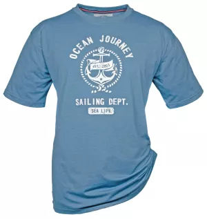 T-shirt Brigg Sailing Dept Mélange de bleu clair-3XL