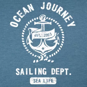 T-shirt Brigg Sailing Dept Mélange de bleu clair-4XL