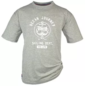 T-shirt Mélange de gris clair manche courte 3XL à 10XL - Sailing Dept