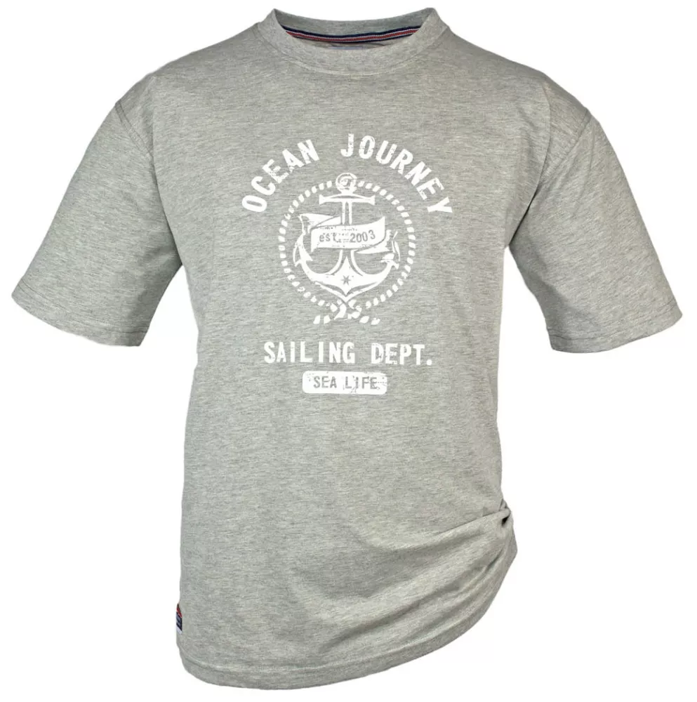 T-shirt Mélange de gris clair manche courte 3XL à 10XL - Sailing Dept-6XL